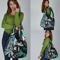 Urban Rebel Raccoon Grocery Bag Grunge Graffiti Street Art Abstract Collage Pop Culture