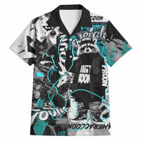 Urban Rebel Raccoon Hawaiian Shirt Grunge Graffiti Street Art Abstract Collage Pop Culture