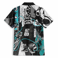 Urban Rebel Raccoon Hawaiian Shirt Grunge Graffiti Street Art Abstract Collage Pop Culture