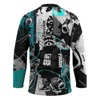 Urban Rebel Raccoon Hockey Jersey Grunge Graffiti Street Art Abstract Collage Pop Culture