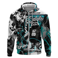 Urban Rebel Raccoon Hoodie Grunge Graffiti Street Art Abstract Collage Pop Culture