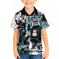 Urban Rebel Raccoon Kid Hawaiian Shirt Grunge Graffiti Street Art Abstract Collage Pop Culture