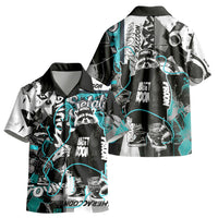 Urban Rebel Raccoon Kid Hawaiian Shirt Grunge Graffiti Street Art Abstract Collage Pop Culture