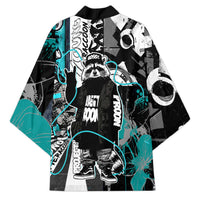 Urban Rebel Raccoon Kimono Grunge Graffiti Street Art Abstract Collage Pop Culture