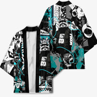 Urban Rebel Raccoon Kimono Grunge Graffiti Street Art Abstract Collage Pop Culture