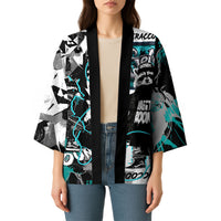 Urban Rebel Raccoon Kimono Grunge Graffiti Street Art Abstract Collage Pop Culture