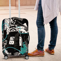Urban Rebel Raccoon Luggage Cover Grunge Graffiti Street Art Abstract Collage Pop Culture