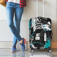 Urban Rebel Raccoon Luggage Cover Grunge Graffiti Street Art Abstract Collage Pop Culture