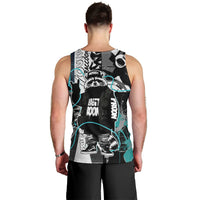 Urban Rebel Raccoon Men Tank Top Grunge Graffiti Street Art Abstract Collage Pop Culture
