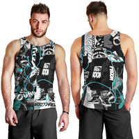 Urban Rebel Raccoon Men Tank Top Grunge Graffiti Street Art Abstract Collage Pop Culture