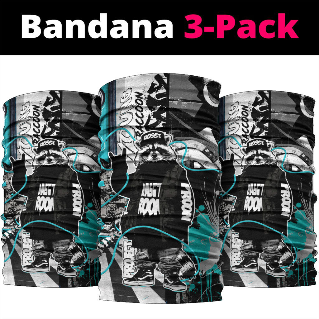 Urban Rebel Raccoon Neck Gaiter Grunge Graffiti Street Art Abstract Collage Pop Culture
