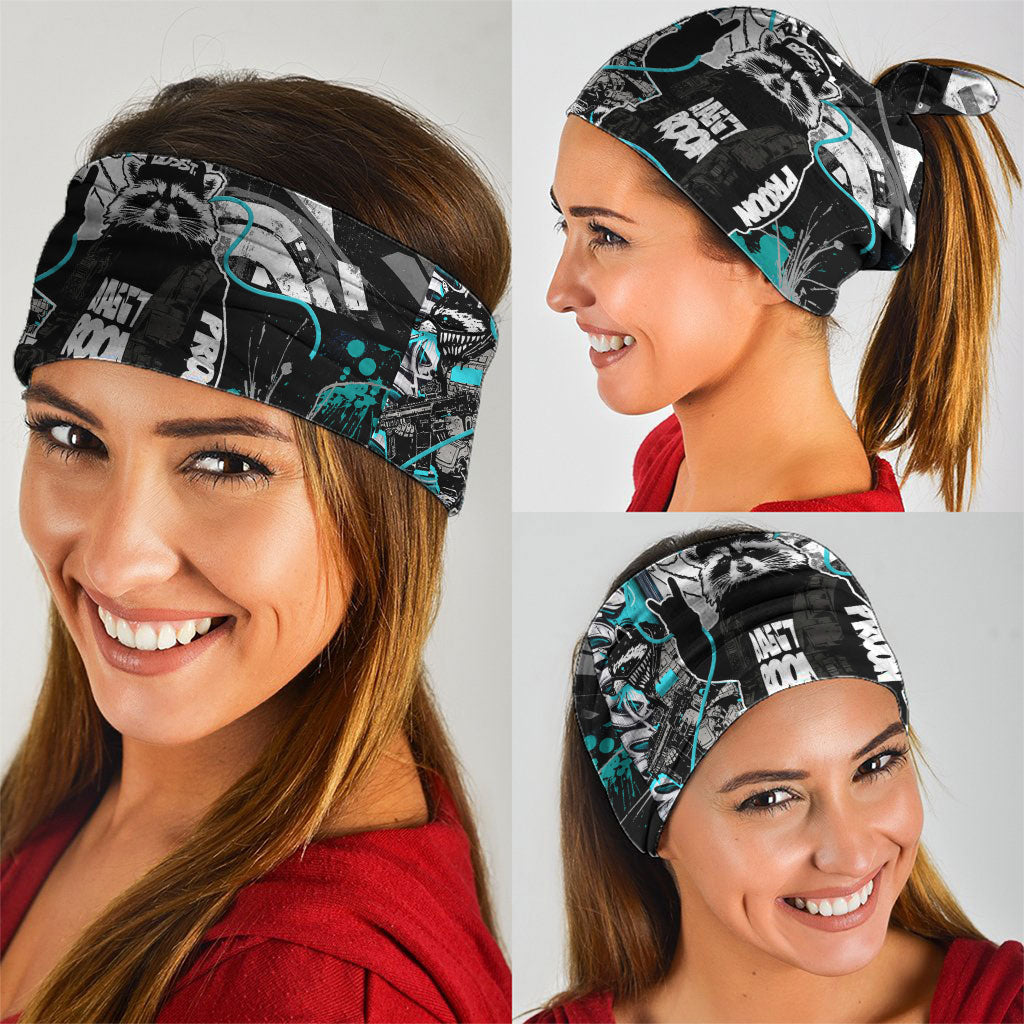 Urban Rebel Raccoon Neck Gaiter Grunge Graffiti Street Art Abstract Collage Pop Culture