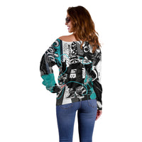Urban Rebel Raccoon Off Shoulder Sweater Grunge Graffiti Street Art Abstract Collage Pop Culture