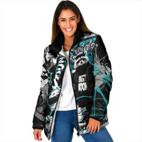 Urban Rebel Raccoon Padded Jacket Grunge Graffiti Street Art Abstract Collage Pop Culture