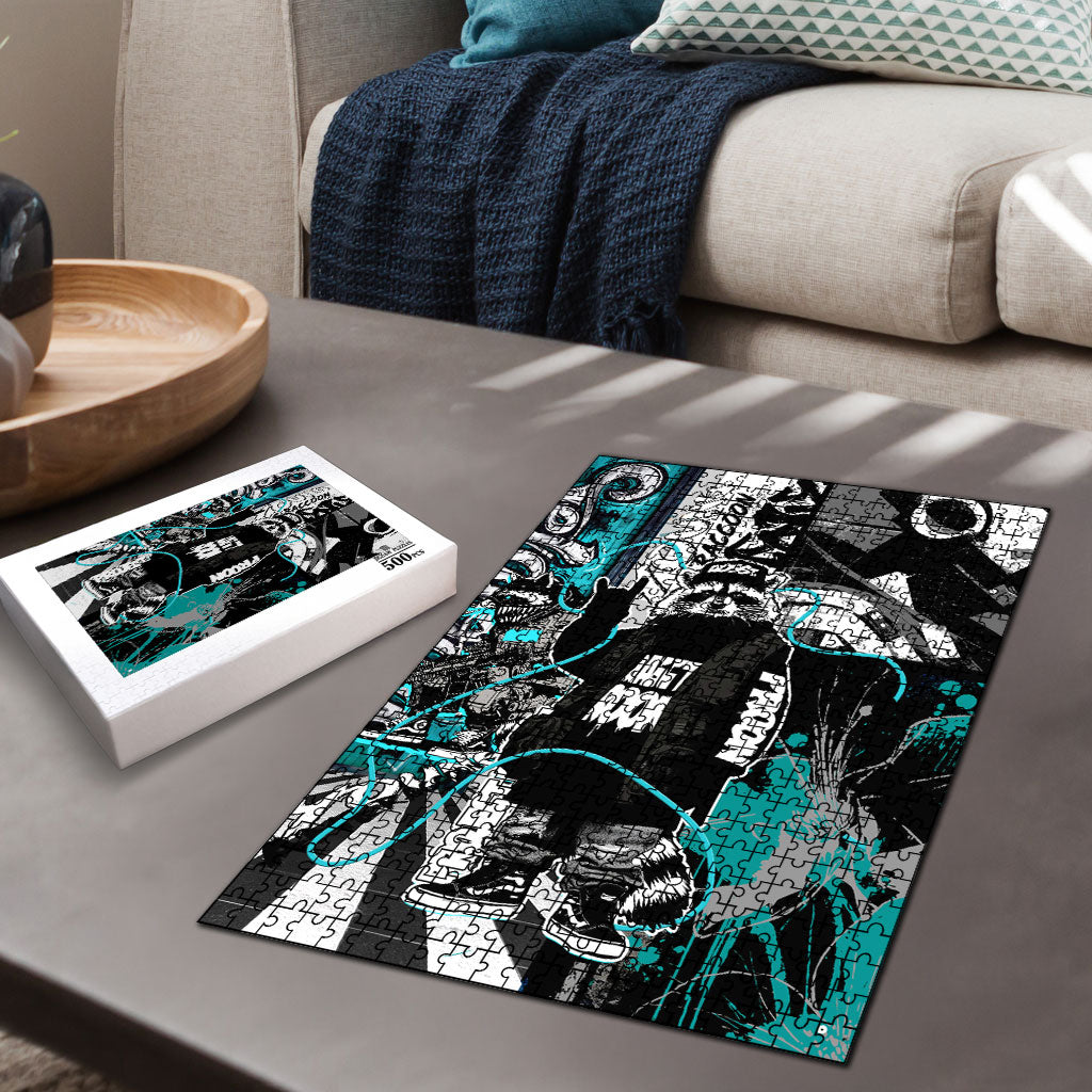 Urban Rebel Raccoon Puzzle Grunge Graffiti Street Art Abstract Collage Pop Culture