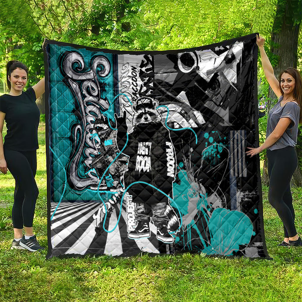 Urban Rebel Raccoon Quilt Grunge Graffiti Street Art Abstract Collage Pop Culture