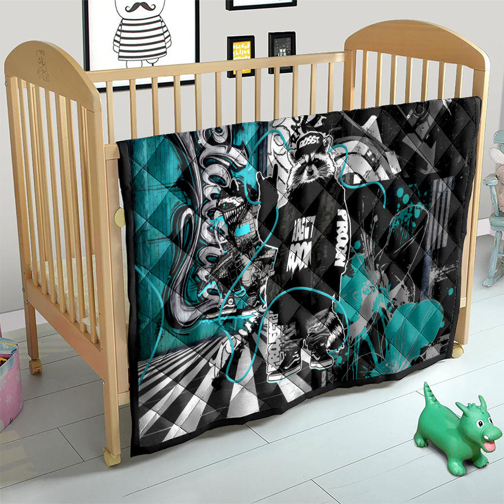 Urban Rebel Raccoon Quilt Grunge Graffiti Street Art Abstract Collage Pop Culture