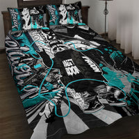 Urban Rebel Raccoon Quilt Bed Set Grunge Graffiti Street Art Abstract Collage Pop Culture