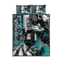 Urban Rebel Raccoon Quilt Bed Set Grunge Graffiti Street Art Abstract Collage Pop Culture