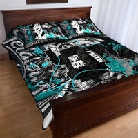Urban Rebel Raccoon Quilt Bed Set Grunge Graffiti Street Art Abstract Collage Pop Culture