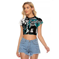 Urban Rebel Raccoon Raglan Cropped T Shirt Grunge Graffiti Street Art Abstract Collage Pop Culture