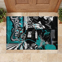Urban Rebel Raccoon Rubber Doormat Grunge Graffiti Street Art Abstract Collage Pop Culture