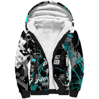 Urban Rebel Raccoon Sherpa Hoodie Grunge Graffiti Street Art Abstract Collage Pop Culture