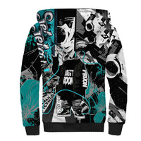 Urban Rebel Raccoon Sherpa Hoodie Grunge Graffiti Street Art Abstract Collage Pop Culture