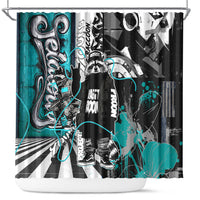 Urban Rebel Raccoon Shower Curtain Grunge Graffiti Street Art Abstract Collage Pop Culture