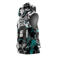 Urban Rebel Raccoon Sleeveless Hoodie Grunge Graffiti Street Art Abstract Collage Pop Culture
