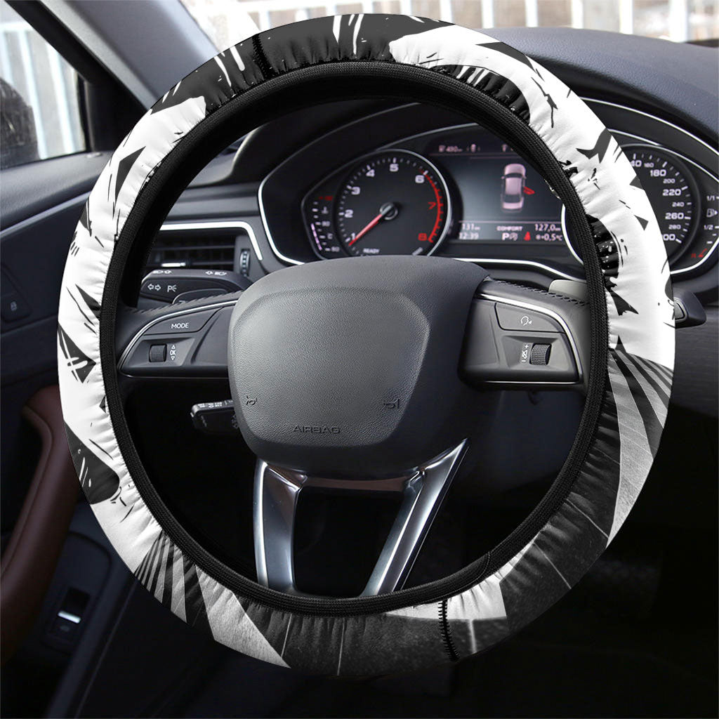 Urban Rebel Raccoon Steering Wheel Cover Grunge Graffiti Street Art Abstract Collage Pop Culture