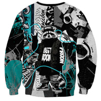 Urban Rebel Raccoon Sweatshirt Grunge Graffiti Street Art Abstract Collage Pop Culture