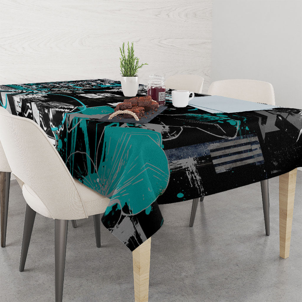Urban Rebel Raccoon Tablecloth Grunge Graffiti Street Art Abstract Collage Pop Culture