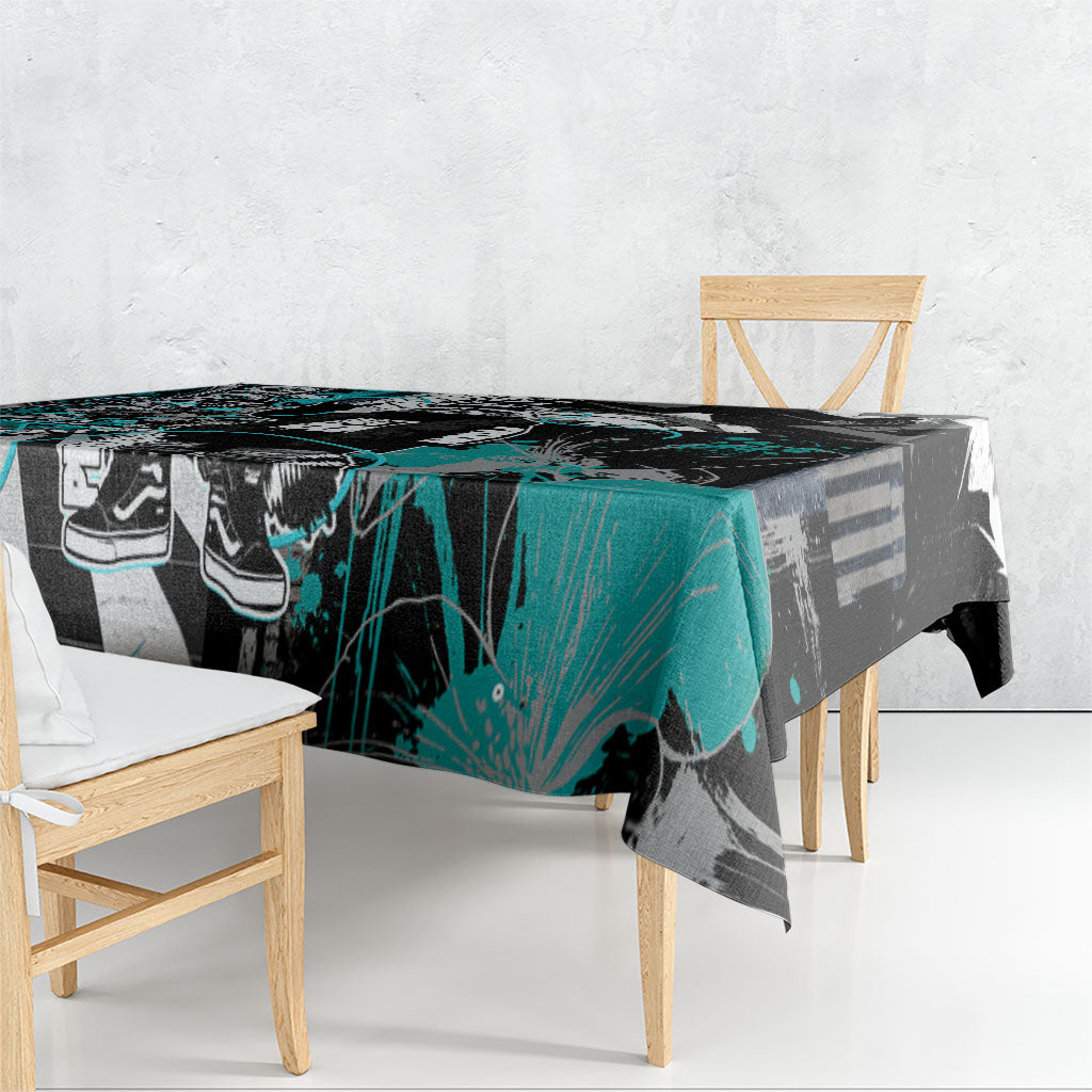 Urban Rebel Raccoon Tablecloth Grunge Graffiti Street Art Abstract Collage Pop Culture