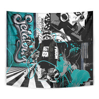 Urban Rebel Raccoon Tapestry Grunge Graffiti Street Art Abstract Collage Pop Culture