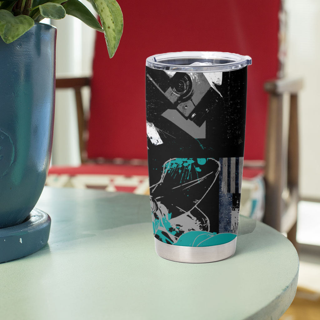 Urban Rebel Raccoon Tumbler Cup Grunge Graffiti Street Art Abstract Collage Pop Culture