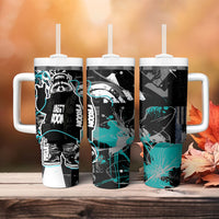 Urban Rebel Raccoon Tumbler With Handle Grunge Graffiti Street Art Abstract Collage Pop Culture