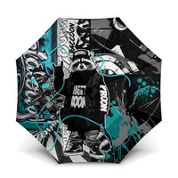 Urban Rebel Raccoon Umbrella Grunge Graffiti Street Art Abstract Collage Pop Culture