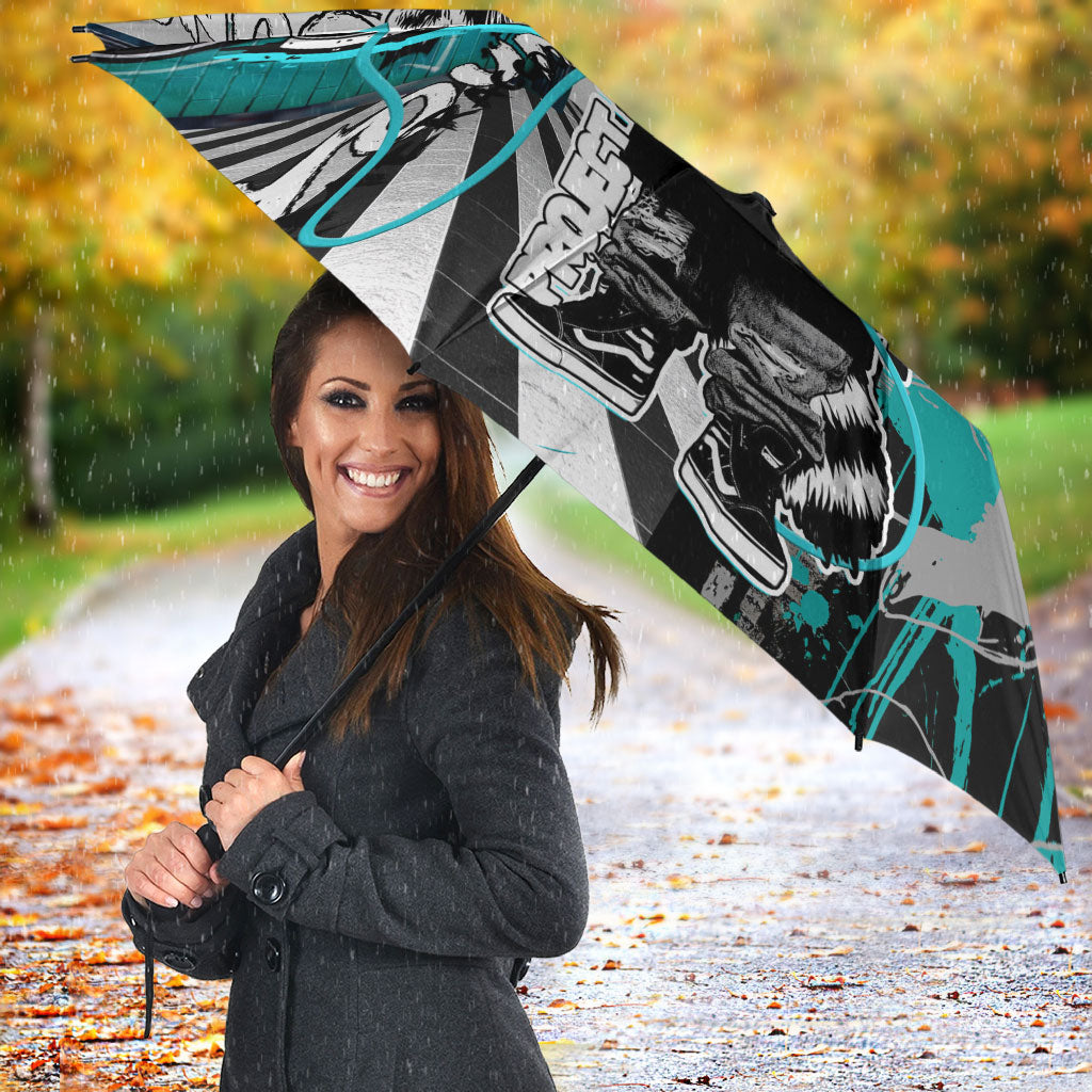 Urban Rebel Raccoon Umbrella Grunge Graffiti Street Art Abstract Collage Pop Culture