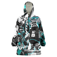Urban Rebel Raccoon Wearable Blanket Hoodie Grunge Graffiti Street Art Abstract Collage Pop Culture