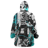 Urban Rebel Raccoon Wearable Blanket Hoodie Grunge Graffiti Street Art Abstract Collage Pop Culture