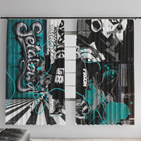 Urban Rebel Raccoon Window Curtain Grunge Graffiti Street Art Abstract Collage Pop Culture