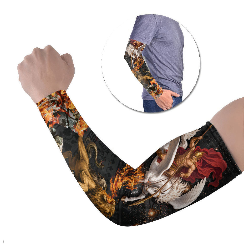 Bellerophon Vs Chimera Greek Mythology Arm Sleeves Pegasus Monster Battle Epic