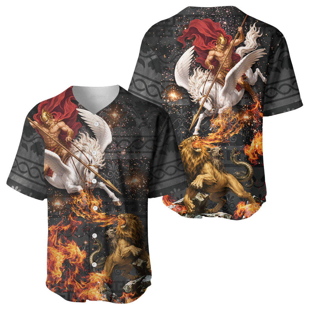 Bellerophon Vs Chimera Greek Mythology Baseball Jersey Pegasus Monster Battle Epic
