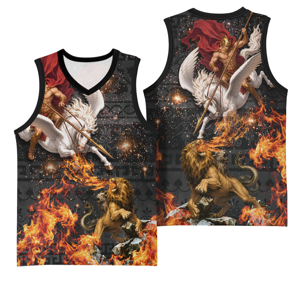 Bellerophon Vs Chimera Greek Mythology Basketball Jersey Pegasus Monster Battle Epic