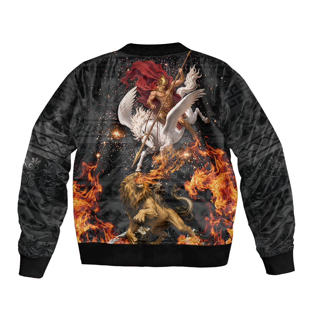 Bellerophon Vs Chimera Greek Mythology Bomber Jacket Pegasus Monster Battle Epic