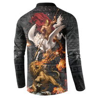 Bellerophon Vs Chimera Greek Mythology Button Sweatshirt Pegasus Monster Battle Epic