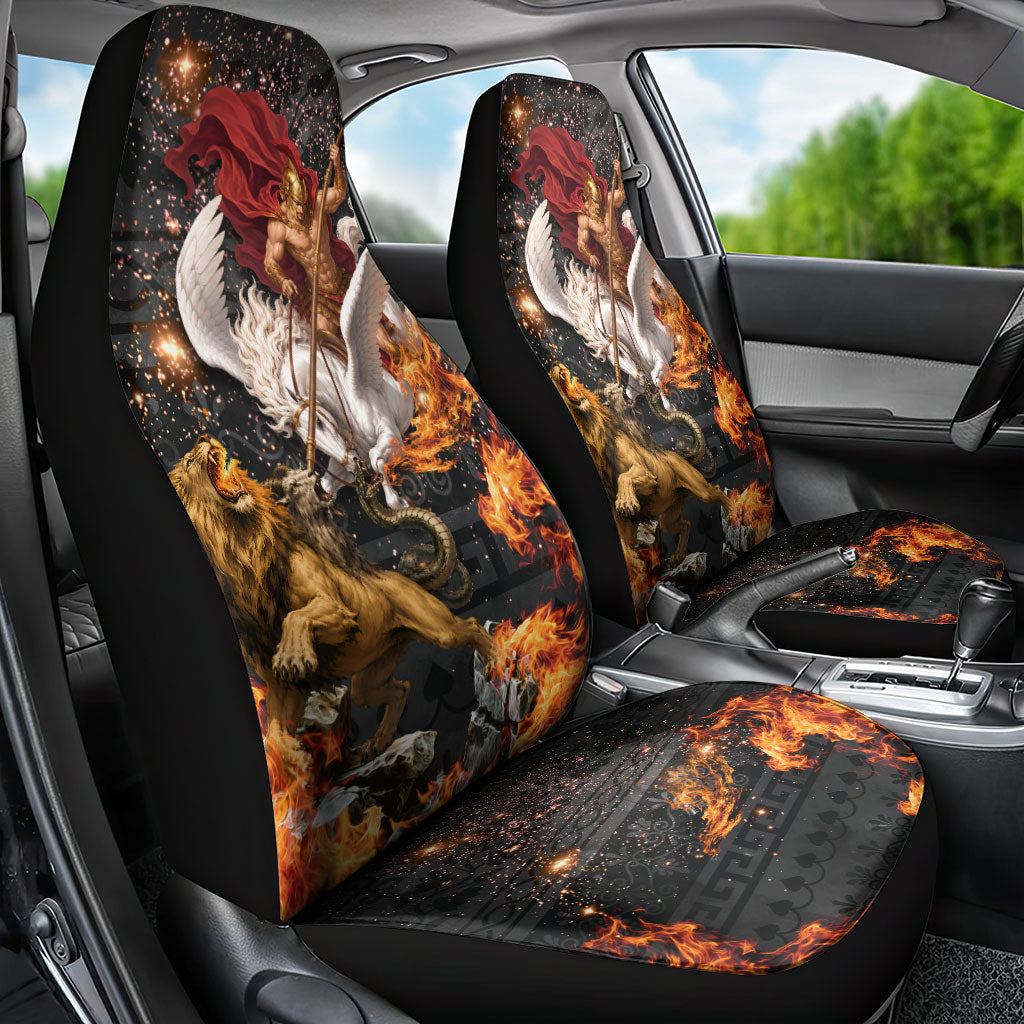 Bellerophon Vs Chimera Greek Mythology Car Seat Cover Pegasus Monster Battle Epic