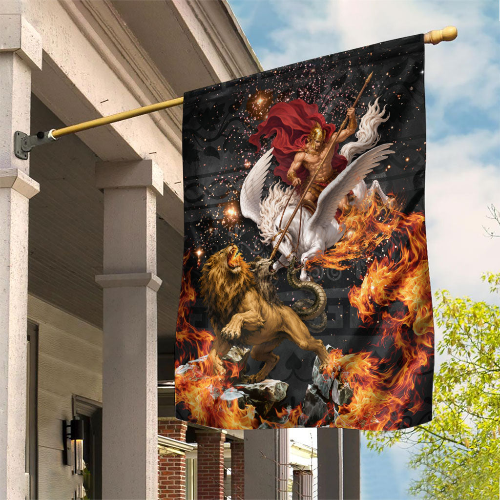 Bellerophon Vs Chimera Greek Mythology Garden Flag Pegasus Monster Battle Epic