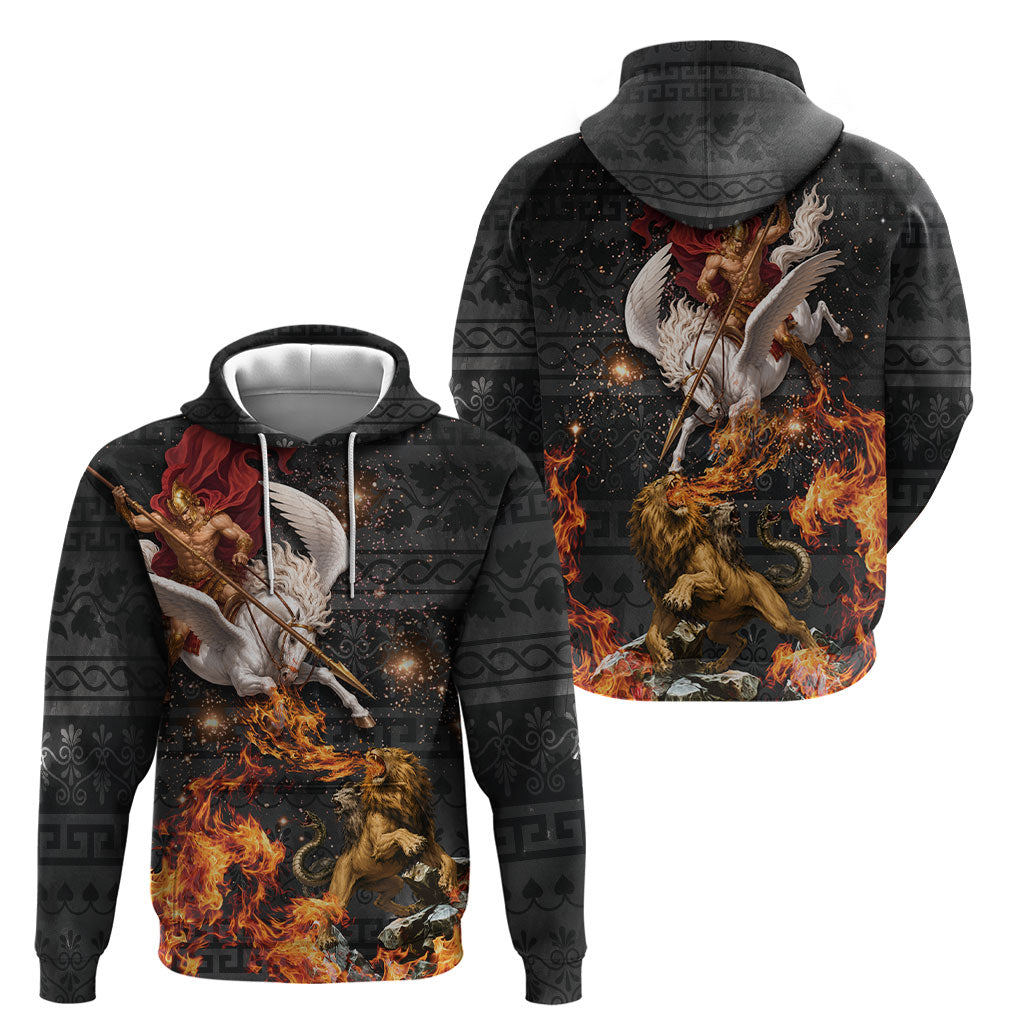 Bellerophon Vs Chimera Greek Mythology Hoodie Pegasus Monster Battle Epic
